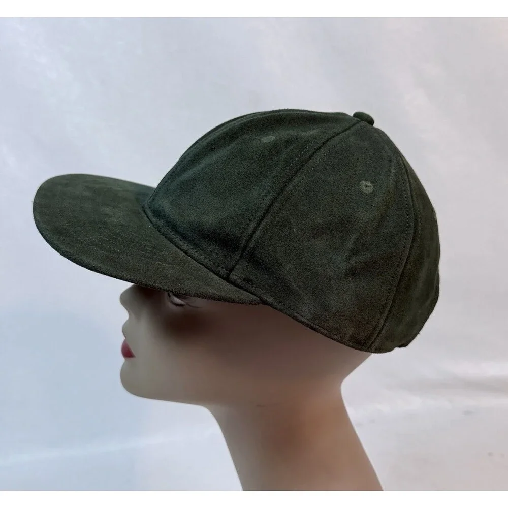 J Crew Dark Green Suede Baseball Cap